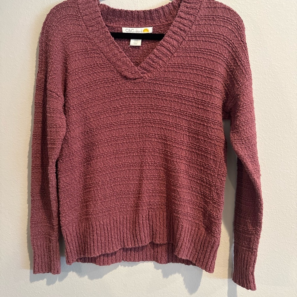 C&C California V-Neck Sweater - Dusty Rose